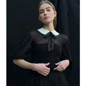 Louiza Babouryan Black Mohair Sweater